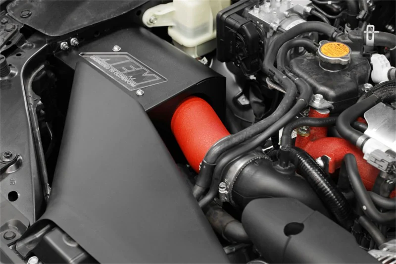 AEM 2018 Subaru WRX STI 2.5L H4 F/I Cold Air Intake System - Wrinkle Red - Image 2
