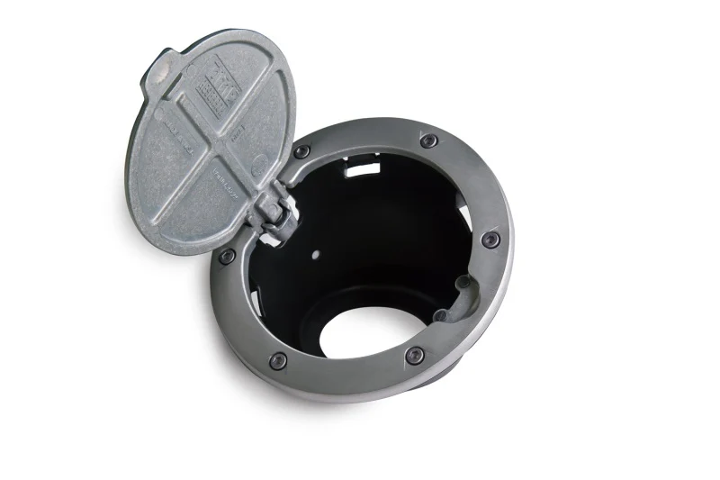 AMP Research 2007-2017 Jeep Wrangler JK 2/4 Door Fuel Door - Brushed - Image 11