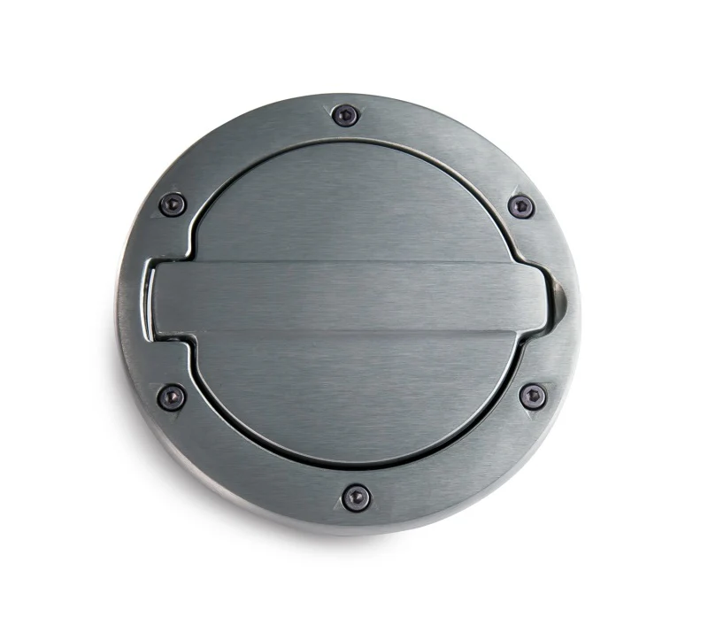 AMP Research 2007-2017 Jeep Wrangler JK 2/4 Door Fuel Door - Brushed - Image 3