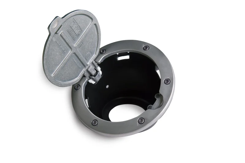 AMP Research 2007-2017 Jeep Wrangler JK 2/4 Door Fuel Door - Brushed - Image 8