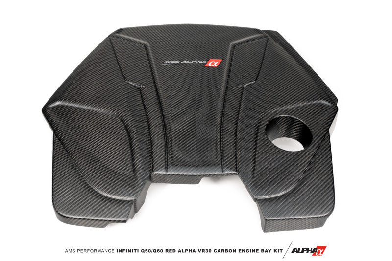 AMS Performance Infiniti 17+ Q60 / 16+ Q50 3.0TT Alpha Matte Carbon Engine Cover - Image 2