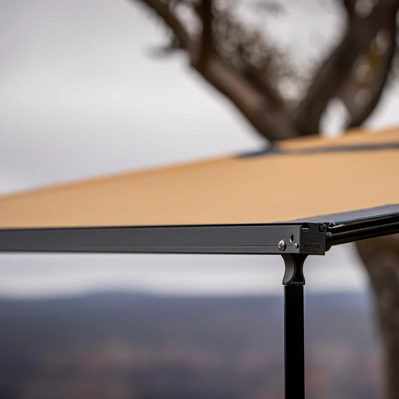 ARB Aluminum Awning, Black Frame, 8.2FT x 8.2FT, Installed with LED Light Strip - Image 5