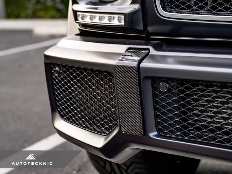 AutoTecknic Carbon Fiber Front Bumper Bull Bar Cover - Mercedes-Benz W463 G-Class - Image 2