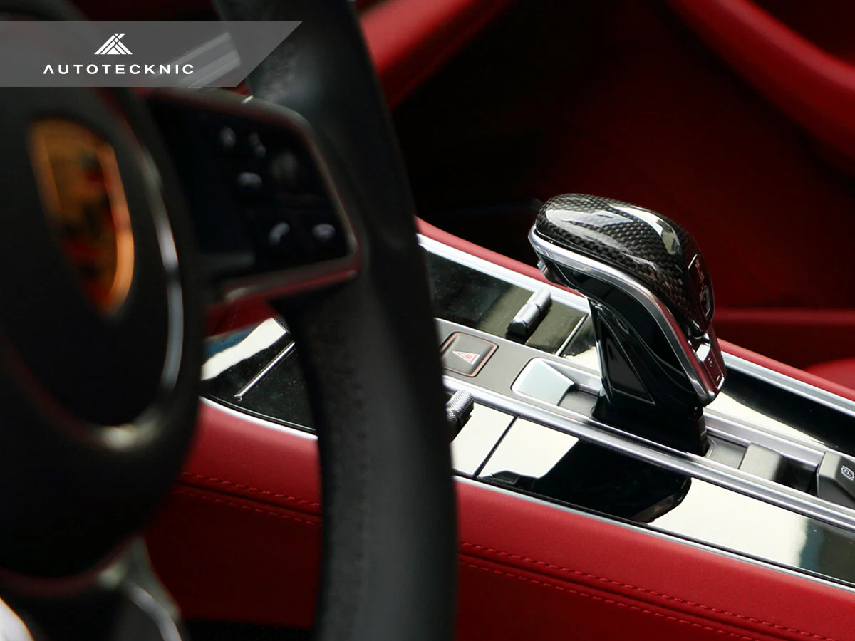 AutoTecknic Carbon Fiber Gear Selector Cover - Porsche 971 Panamera 2017-Up - Image 4
