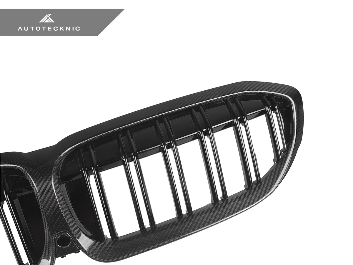 AutoTecknic Dry Carbon Fiber Dual-Slats Front Grilles - G20 3-Series Pre-LCI - Image 4