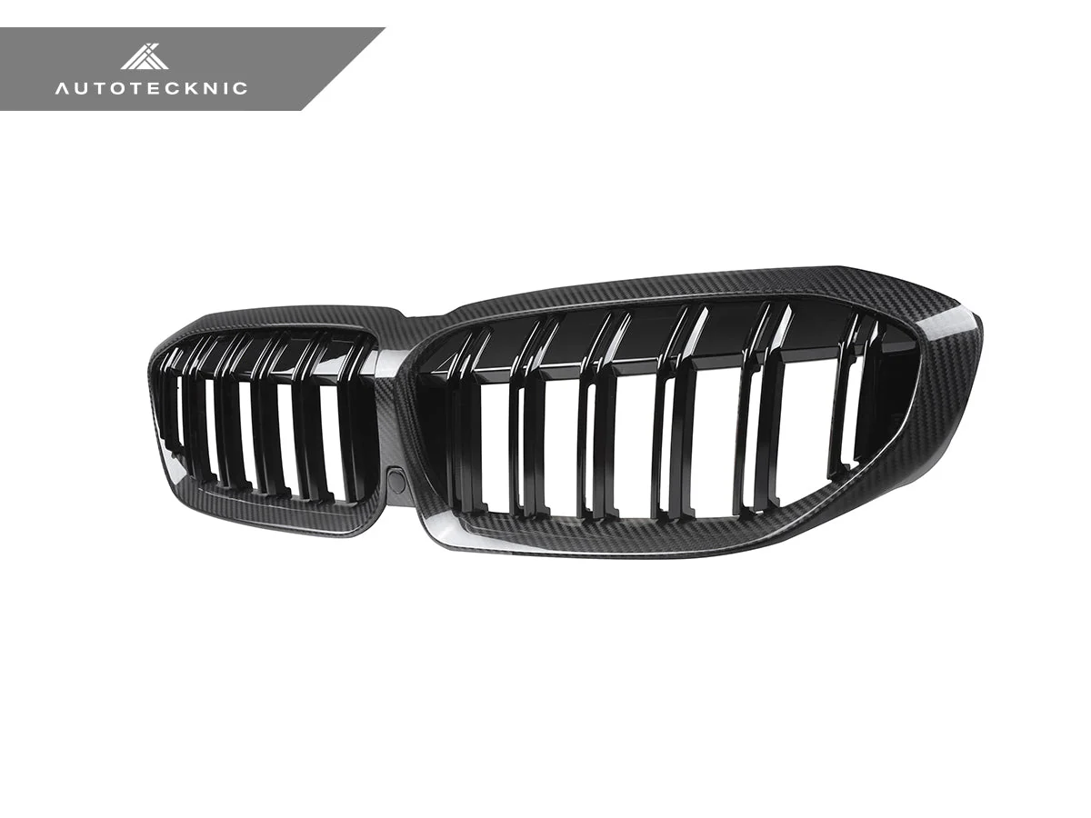 AutoTecknic Dry Carbon Fiber Dual-Slats Front Grilles - G20 3-Series Pre-LCI - Image 5