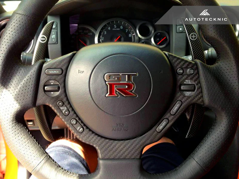 AutoTecknic Dry Carbon Fiber Steering Wheel Trim - Nissan R35 GTR - Image 6