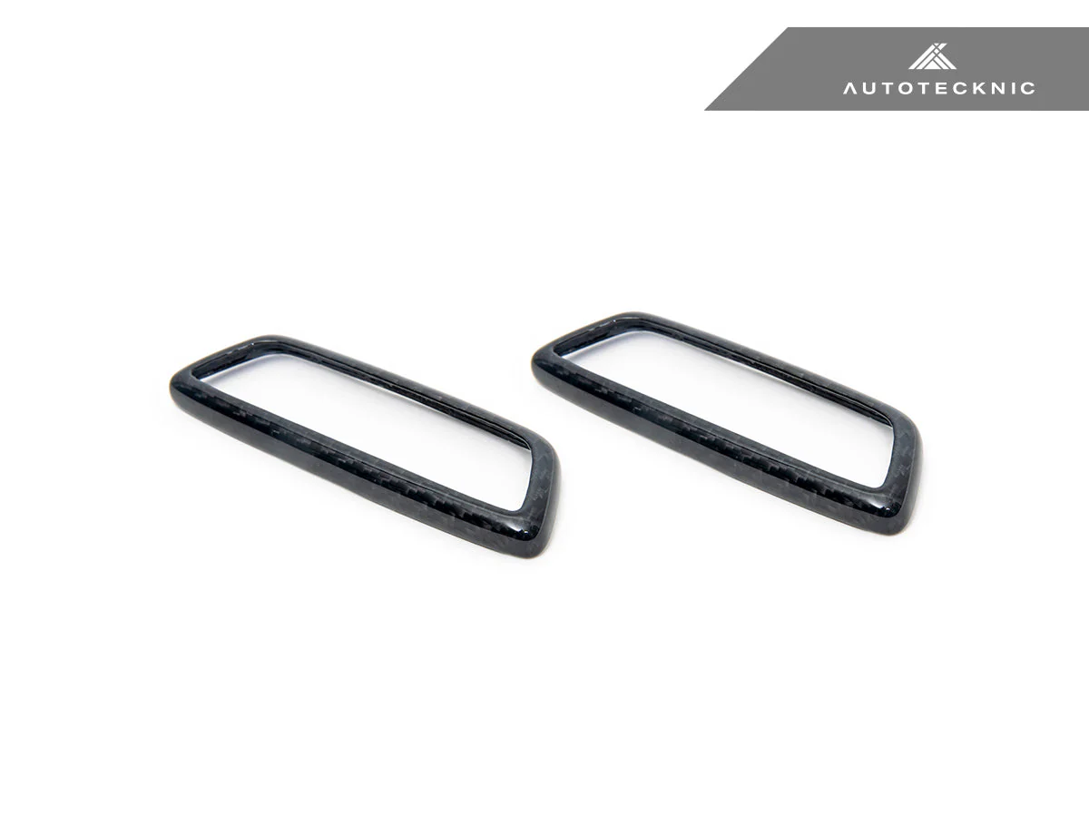 AutoTecknic Dry Carbon Front Seat Illuminated Emblem Surround Set - BMW M