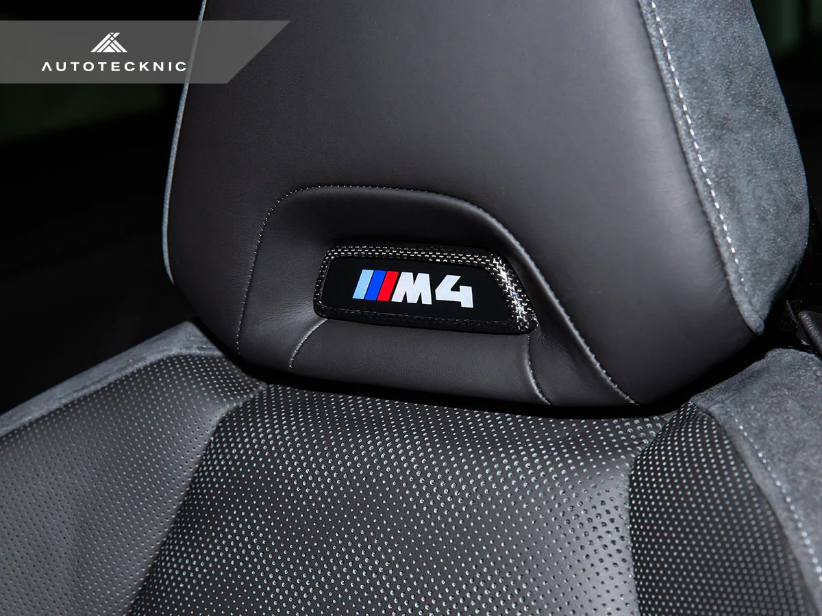 AutoTecknic Dry Carbon Front Seat Illuminated Emblem Surround Set - BMW M - Image 2