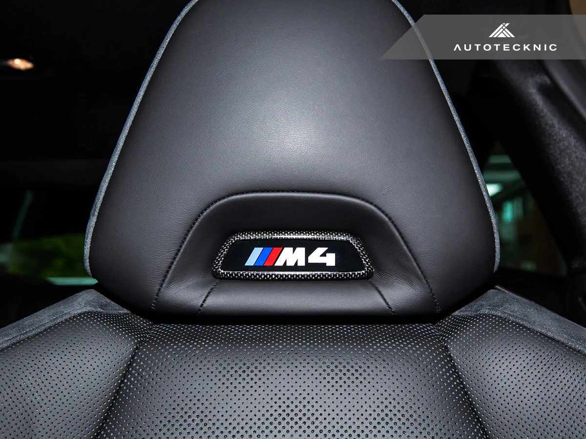 AutoTecknic Dry Carbon Front Seat Illuminated Emblem Surround Set - BMW M - Image 4