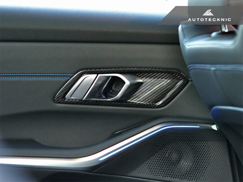 AutoTecknic Dry Carbon Interior Door Handle Trim Set - G80 M3 - Image 2
