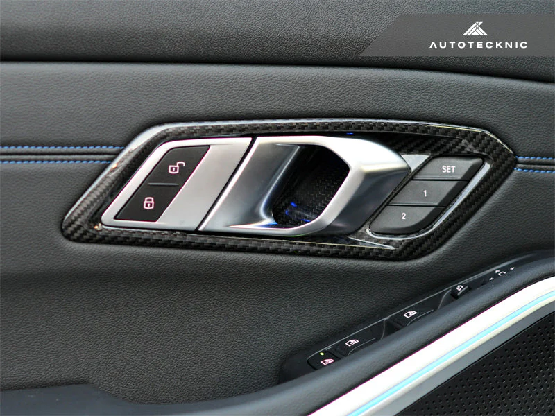 AutoTecknic Dry Carbon Interior Door Handle Trim Set - G80 M3 - Image 5