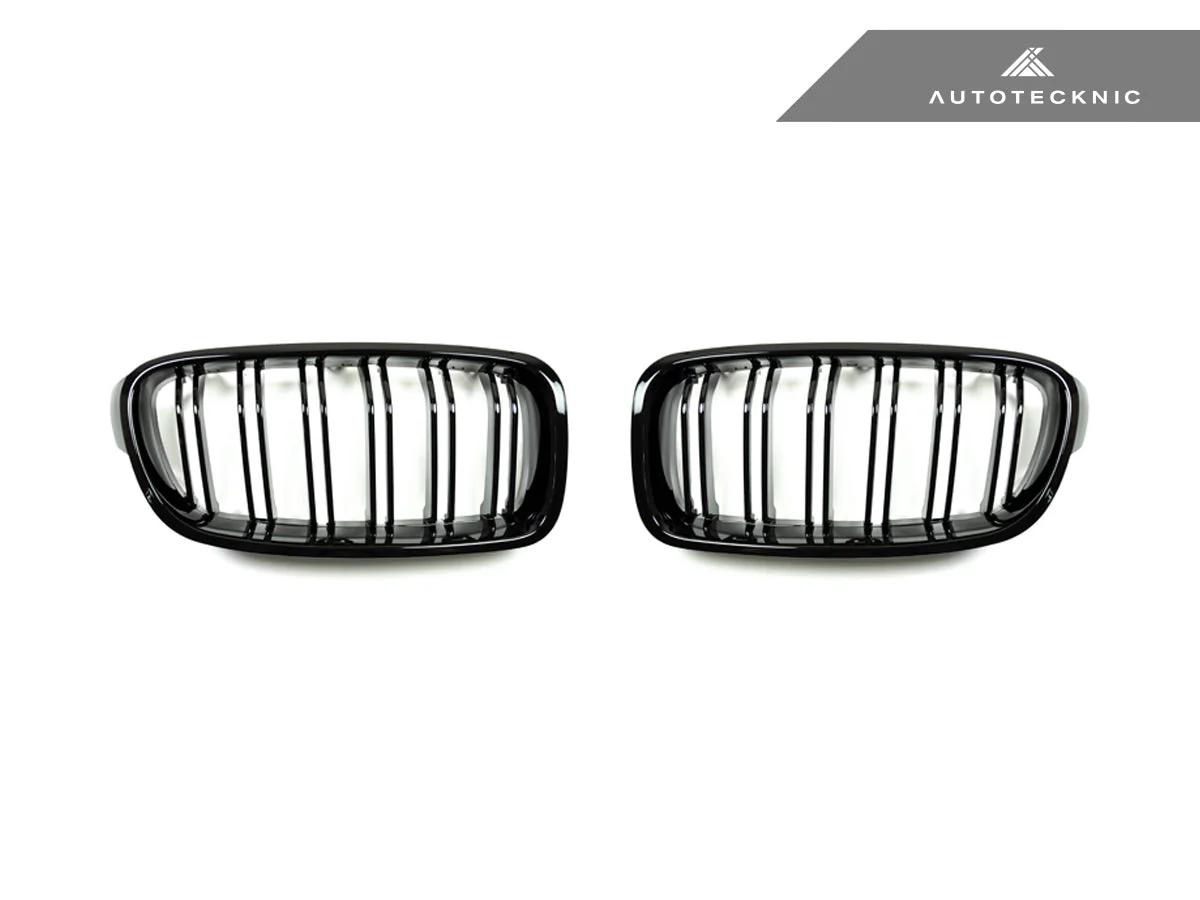 AutoTecknic Dual-Slats Gloss Black Front Grille Set - F30 3-Series - Image 3