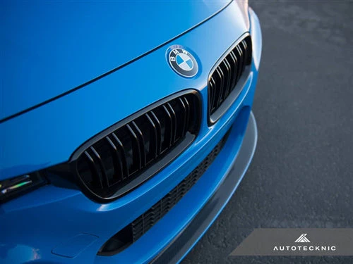 AutoTecknic Dual-Slats Stealth Black Front Grille Set - F30 3-Series - Image 3