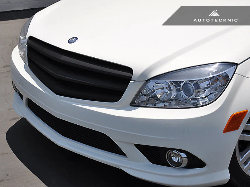 AutoTecknic Stealth Black Front Grille - Mercedes Benz W204 C-Class Sedan (2008-2013) - Image 2