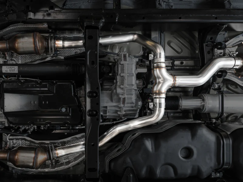 AWE Tuning 0FG Exhaust for 3rd Gen Toyota Tundra - Dual Diamond Black Tips - Image 6