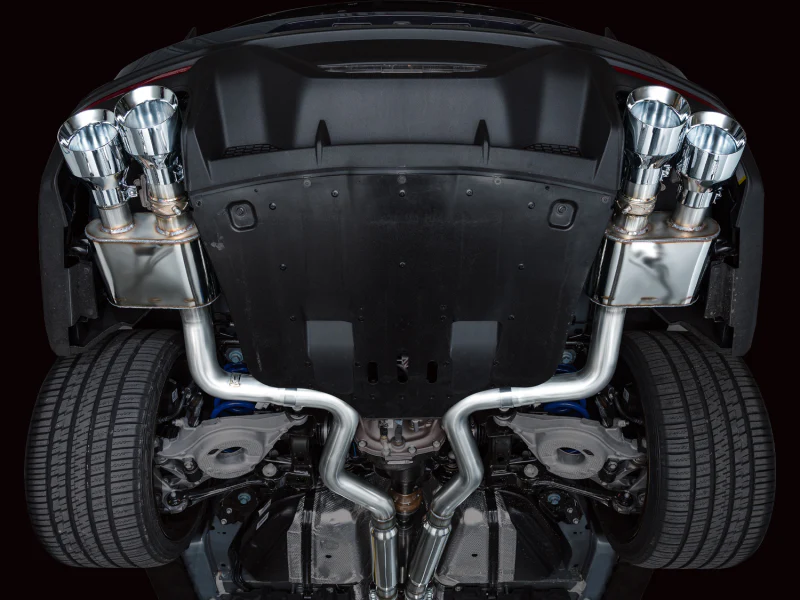AWE 2024 Ford Mustang Dark Horse S650 RWD SwitchPath Cat-Back Exhaust w/ Quad Chrome Silver Tips - Image 10
