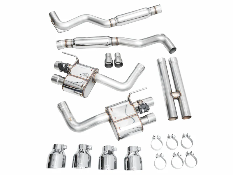 AWE 2024 Ford Mustang Dark Horse S650 RWD SwitchPath Cat-Back Exhaust w/ Quad Chrome Silver Tips - Image 13