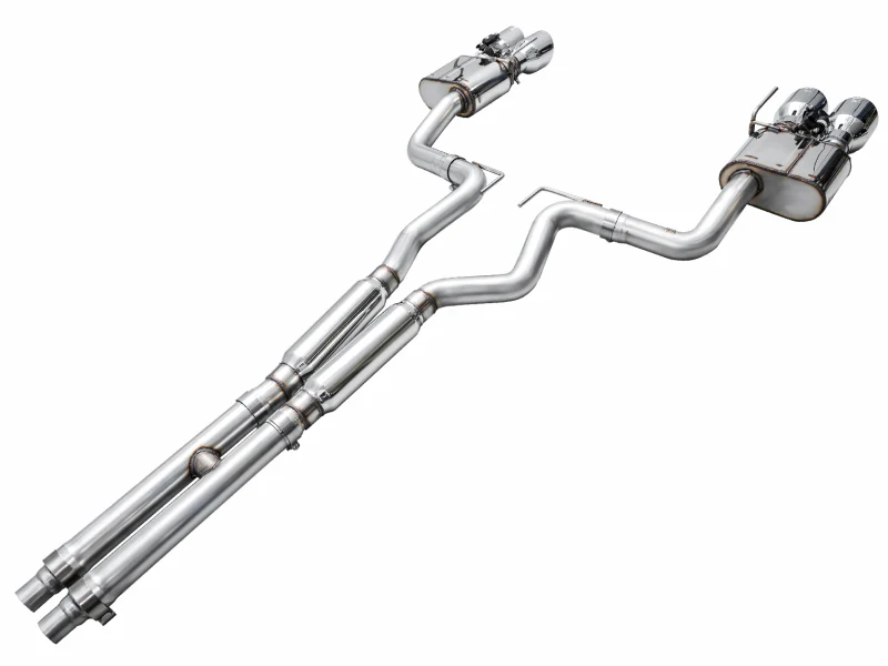 AWE 2024 Ford Mustang Dark Horse S650 RWD SwitchPath Cat-Back Exhaust w/ Quad Chrome Silver Tips - Image 16