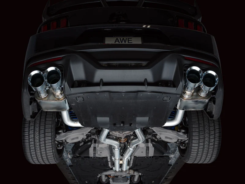AWE 2024 Ford Mustang Dark Horse S650 RWD SwitchPath Cat-Back Exhaust w/ Quad Chrome Silver Tips - Image 5