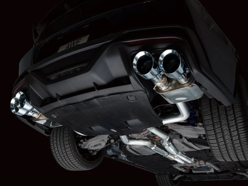 AWE 2024 Ford Mustang Dark Horse S650 RWD SwitchPath Cat-Back Exhaust w/ Quad Chrome Silver Tips - Image 6