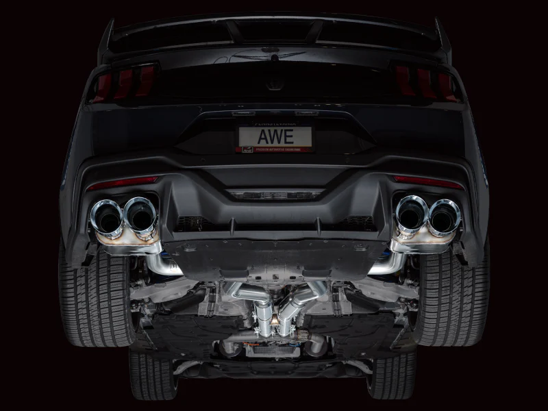 AWE 2024 Ford Mustang Dark Horse S650 RWD SwitchPath Cat-Back Exhaust w/ Quad Chrome Silver Tips - Image 9