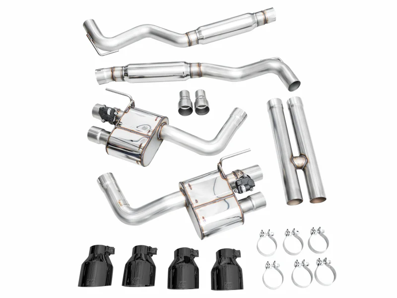 AWE 2024 Ford Mustang Dark Horse S650 RWD SwitchPath Cat-Back Exhaust w/ Quad Diamond Black Tips - Image 16