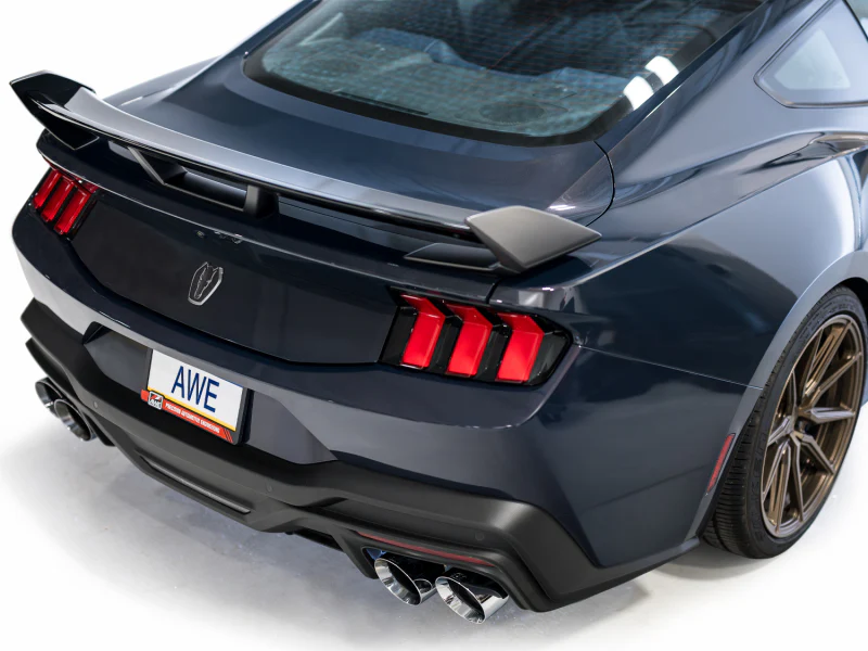 AWE 2024 Ford Mustang Dark Horse S650 RWD Track Edition Cat-Back Exhaust w/ Quad Chrome Silver Tips - Image 10