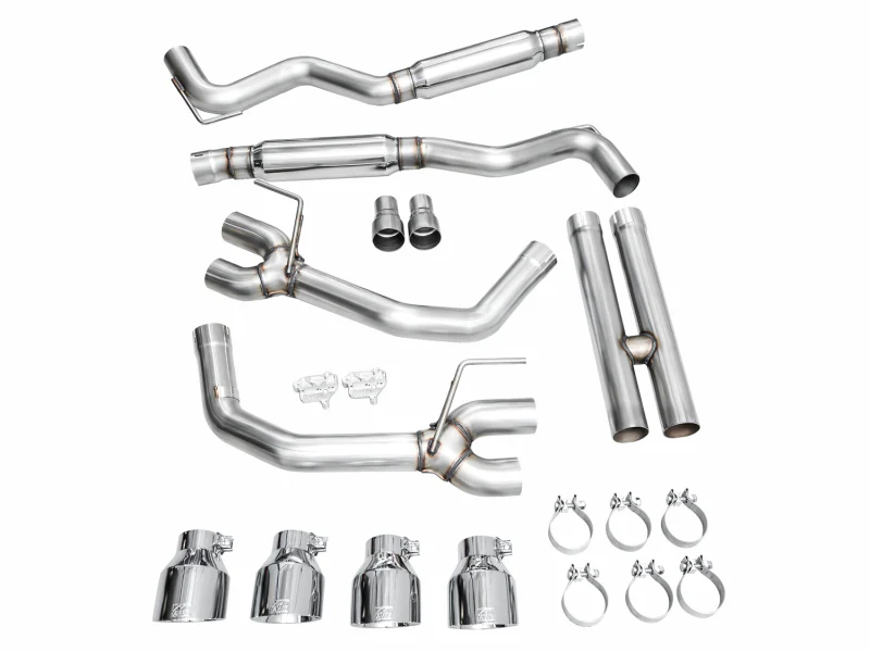 AWE 2024 Ford Mustang Dark Horse S650 RWD Track Edition Cat-Back Exhaust w/ Quad Chrome Silver Tips - Image 12