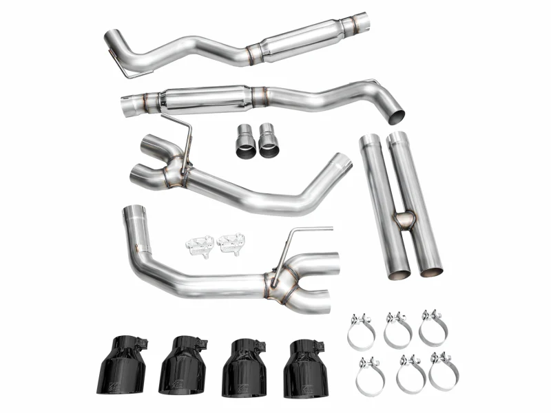 AWE 2024 Ford Mustang Dark Horse S650 RWD Track Edition Cat-Back Exhaust w/ Quad Diamond Black Tips - Image 15