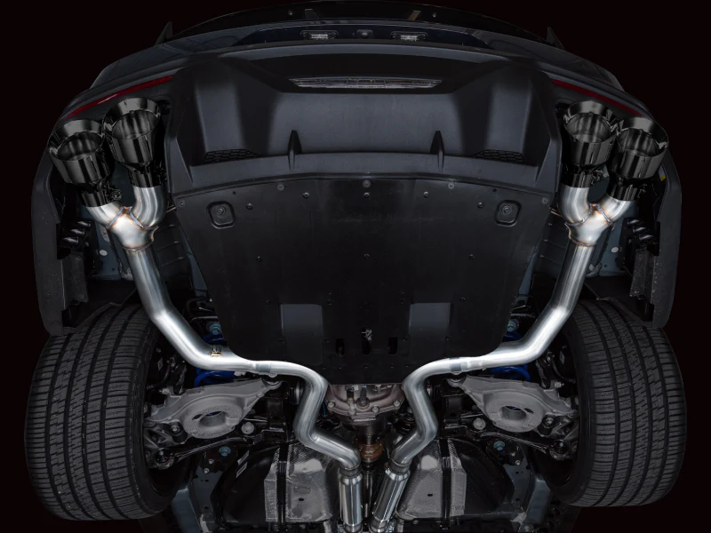 AWE 2024 Ford Mustang Dark Horse S650 RWD Track Edition Cat-Back Exhaust w/ Quad Diamond Black Tips - Image 2