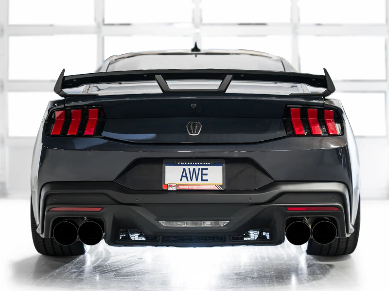 AWE 2024 Ford Mustang Dark Horse S650 RWD Track Edition Cat-Back Exhaust w/ Quad Diamond Black Tips - Image 3