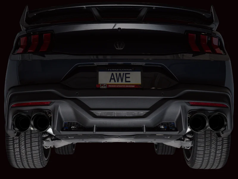 AWE 2024 Ford Mustang Dark Horse S650 RWD Track Edition Cat-Back Exhaust w/ Quad Diamond Black Tips - Image 7