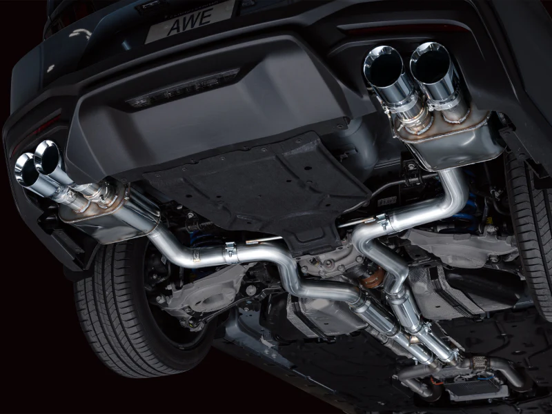 AWE 2024 Ford Mustang GT Fastback S650 RWD SwitchPath Cat-Back Exhaust w/ Quad Chrome Silver Tips - Image 12