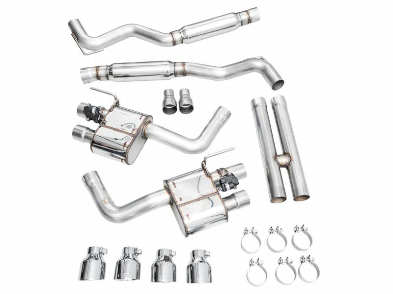 AWE 2024 Ford Mustang GT Fastback S650 RWD SwitchPath Cat-Back Exhaust w/ Quad Chrome Silver Tips - Image 13