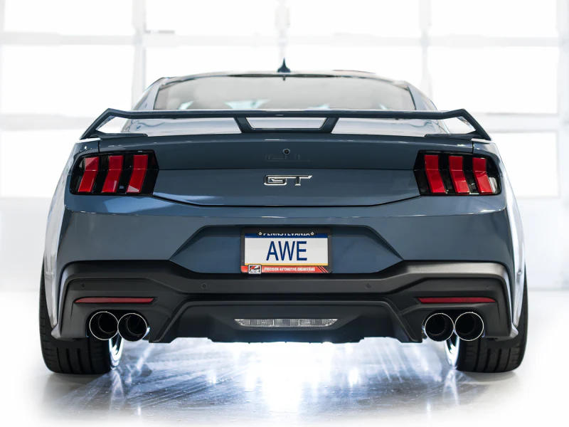 AWE 2024 Ford Mustang GT Fastback S650 RWD SwitchPath Cat-Back Exhaust w/ Quad Chrome Silver Tips - Image 6