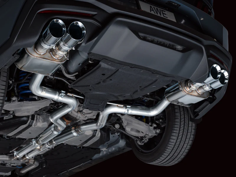 AWE 2024 Ford Mustang GT Fastback S650 RWD SwitchPath Cat-Back Exhaust w/ Quad Chrome Silver Tips - Image 8