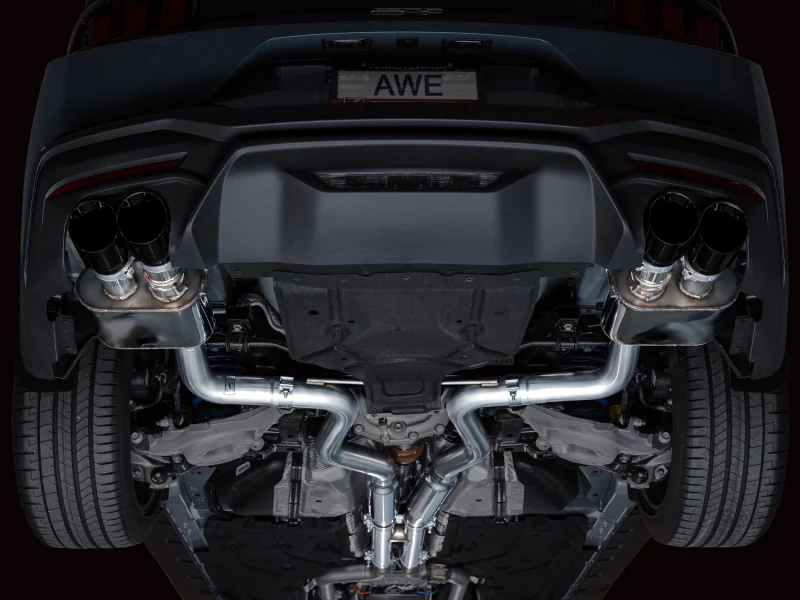 AWE 2024 Ford Mustang GT Fastback S650 RWD SwitchPath Cat-Back Exhaust w/ Quad Diamond Black Tips - Image 10
