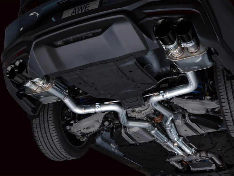 AWE 2024 Ford Mustang GT Fastback S650 RWD SwitchPath Cat-Back Exhaust w/ Quad Diamond Black Tips - Image 11