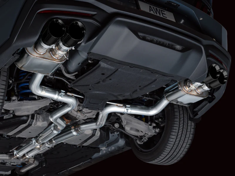 AWE 2024 Ford Mustang GT Fastback S650 RWD SwitchPath Cat-Back Exhaust w/ Quad Diamond Black Tips - Image 7