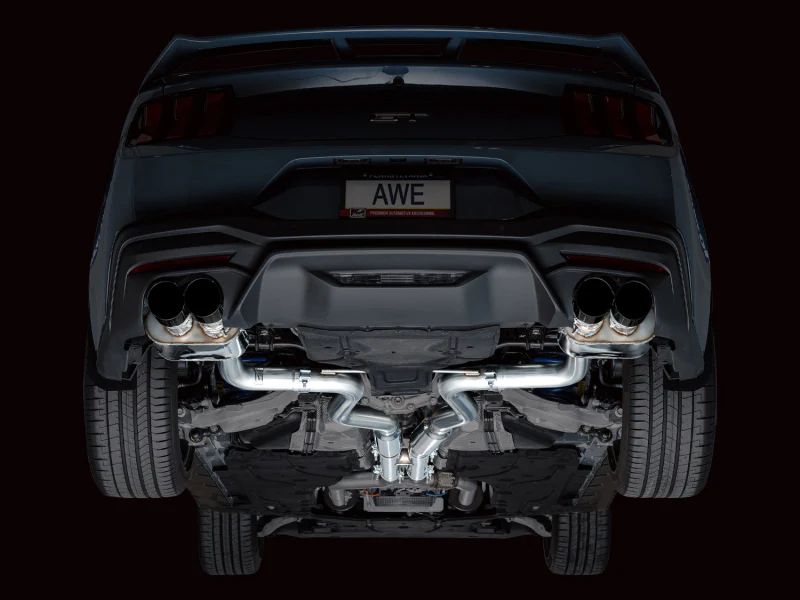 AWE 2024 Ford Mustang GT Fastback S650 RWD SwitchPath Cat-Back Exhaust w/ Quad Diamond Black Tips - Image 8