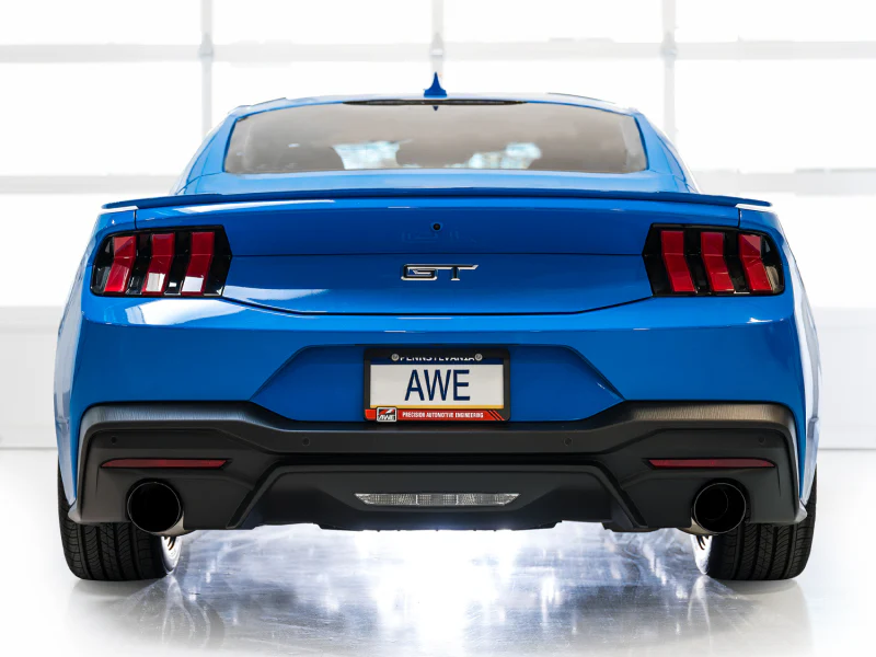 AWE 2024 Ford Mustang GT Fastback S650 RWD Track Edition Cat-Back Exhaust w/ Dual Diamond Black Tips - Image 3