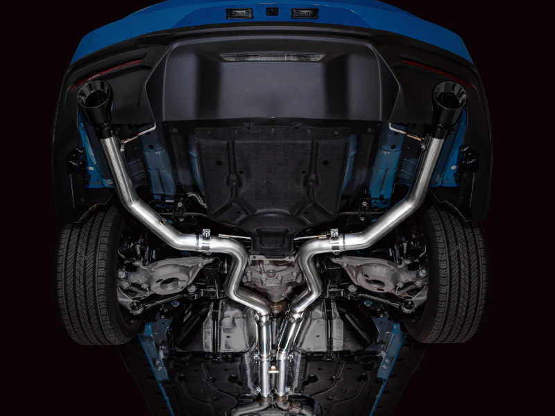 AWE 2024 Ford Mustang GT Fastback S650 RWD Track Edition Cat-Back Exhaust w/ Dual Diamond Black Tips - Image 7