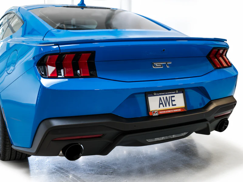 AWE 2024 Ford Mustang GT Fastback S650 RWD Track Edition Cat-Back Exhaust w/ Dual Diamond Black Tips - Image 9