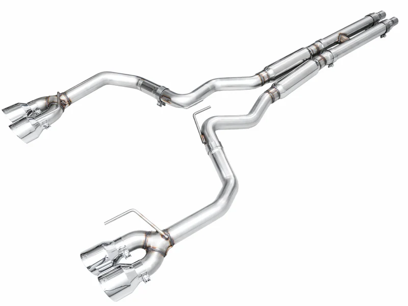 AWE 2024 Ford Mustang GT Fastback S650 RWD Track Edition Cat-Back Exhaust w/ Quad Chrome Silver Tips