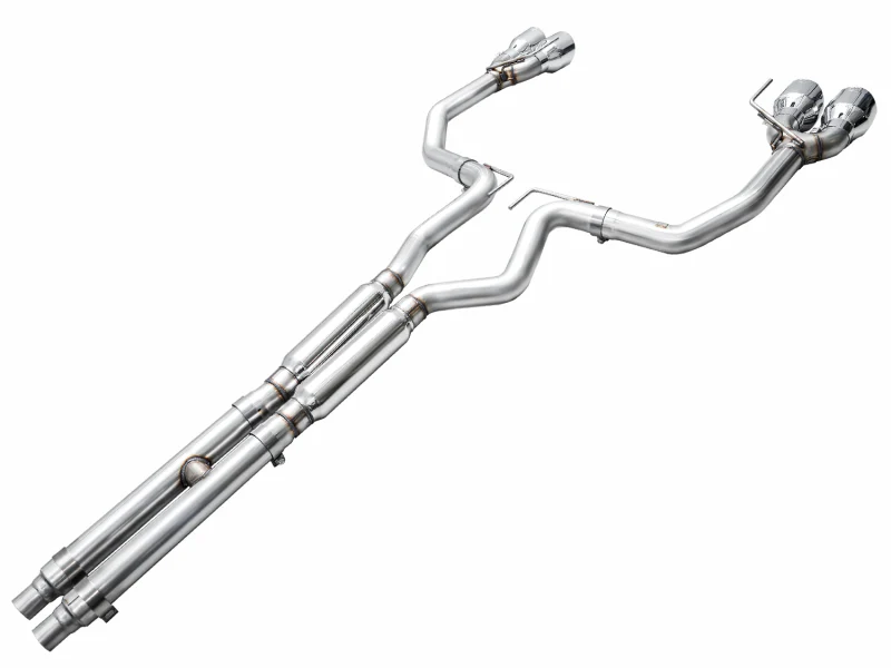 AWE 2024 Ford Mustang GT Fastback S650 RWD Track Edition Cat-Back Exhaust w/ Quad Chrome Silver Tips - Image 12