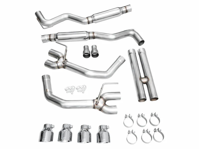 AWE 2024 Ford Mustang GT Fastback S650 RWD Track Edition Cat-Back Exhaust w/ Quad Chrome Silver Tips - Image 13