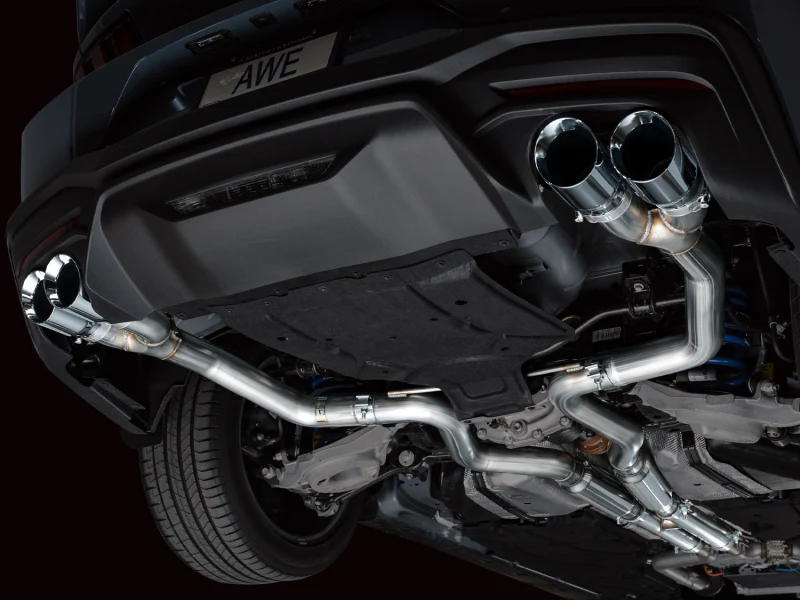AWE 2024 Ford Mustang GT Fastback S650 RWD Track Edition Cat-Back Exhaust w/ Quad Chrome Silver Tips - Image 8