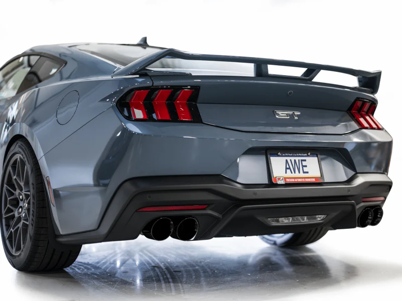 AWE 2024 Ford Mustang GT Fastback S650 RWD Track Edition Cat-Back Exhaust w/ Quad Diamond Black Tips - Image 11