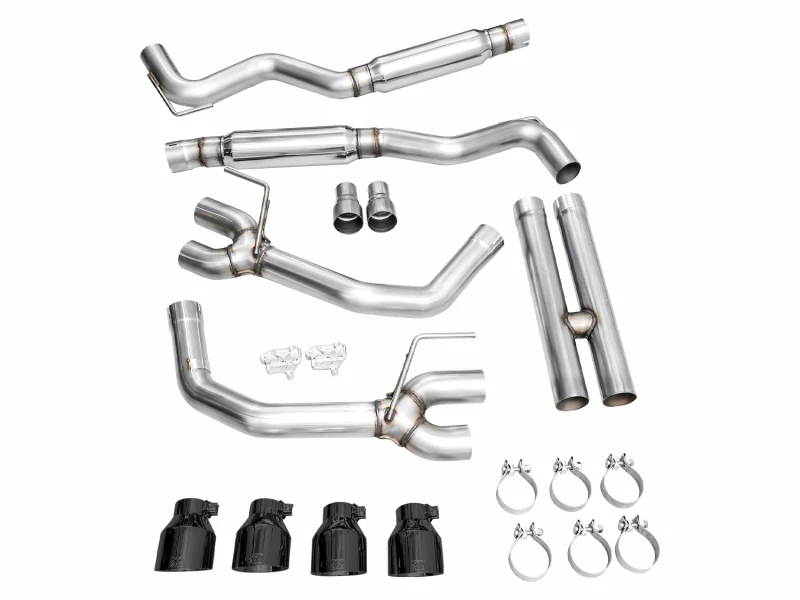 AWE 2024 Ford Mustang GT Fastback S650 RWD Track Edition Cat-Back Exhaust w/ Quad Diamond Black Tips - Image 13